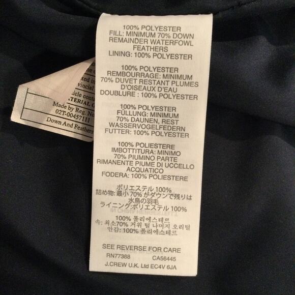 J. Crew Navy Down Quilted Vest XS - Picture 4 of 4